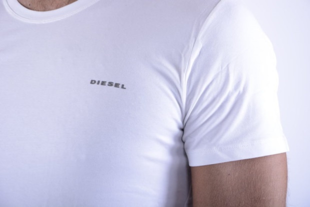 Umtee Randal Men's T Shirt 1X Pack Short Sleeve Crew Neck Basic Tees Diesel UK Navy/White/Grey