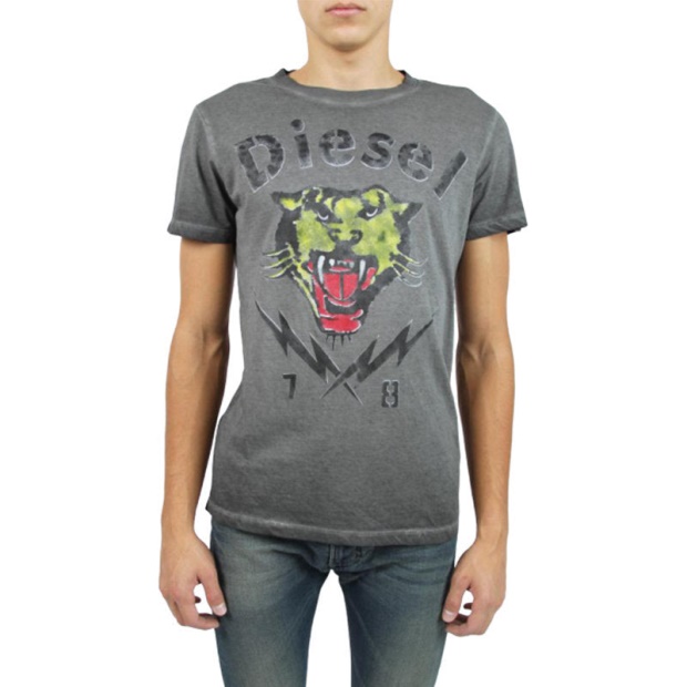 T Sons Men's T Shirts Short Sleeve Tiger Print Casual Summer Cotton Tees Diesel UK