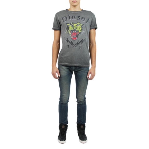 T Sons Men's T Shirts Short Sleeve Tiger Print Casual Summer Cotton Tees Diesel UK