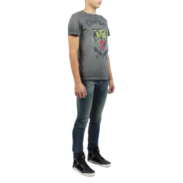 T Sons Men's T Shirts Short Sleeve Tiger Print Casual Summer Cotton Tees Diesel UK