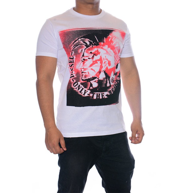 T9 Mohican 0W91B Men's T Shirt Crew Neck Short Sleeve Casual Cotton Tee Diesel UK