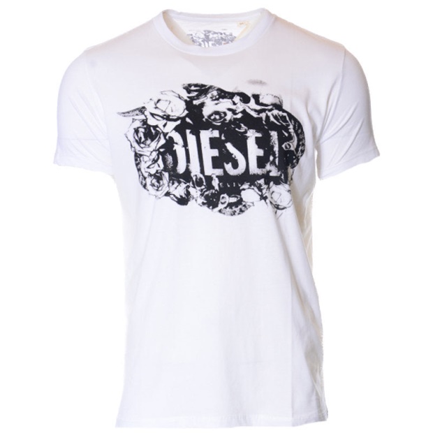 T8 0W91B Men's T-Shirt Crew Neck Short Sleeve Casual Cotton Tee Diesel UK