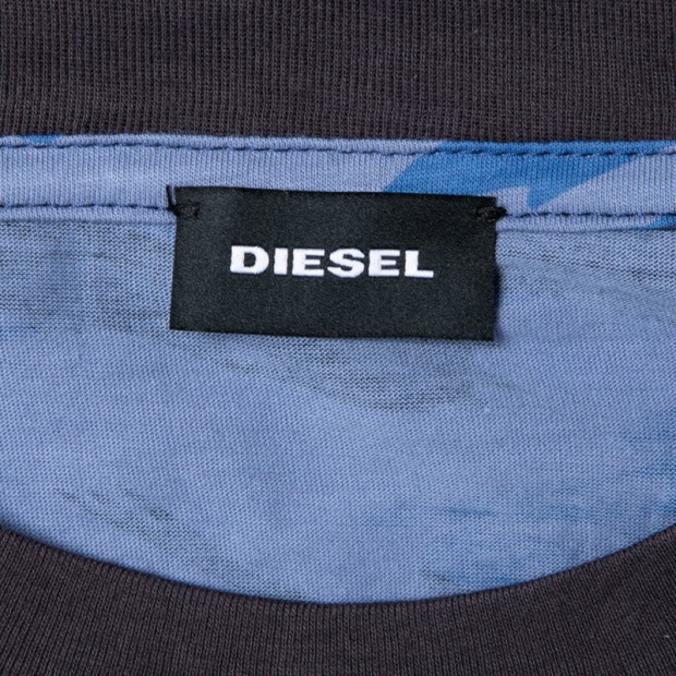 T Santa Ls Men's T-Shirt Long Sleeve Crew Neck Cotton Tee Casual Blue Tops Diesel UK