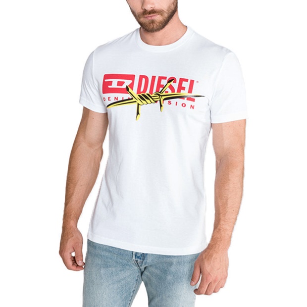 Diesel UK T Diego Bx2 Men's T-Shirt Crew Neck Short Sleeve Casual Cotton Tee