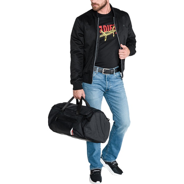 T Diego Bx2 Men's T-Shirt Crew Neck Short Sleeve Casual Black Cotton Tee Diesel UK