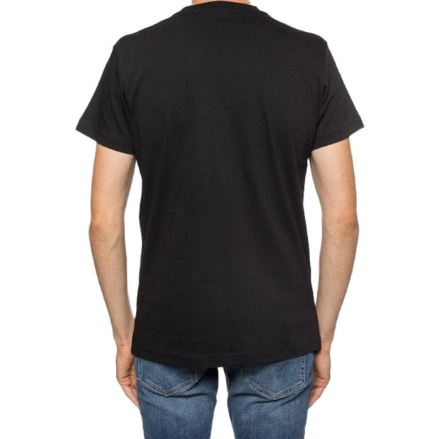 T Diego Bx2 Men's T-Shirt Crew Neck Short Sleeve Casual Black Cotton Tee Diesel UK