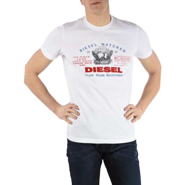Diesel UK Men's T Shirts T Logys Hemd Crew Neck Short Sleeve Casual Summer Tee