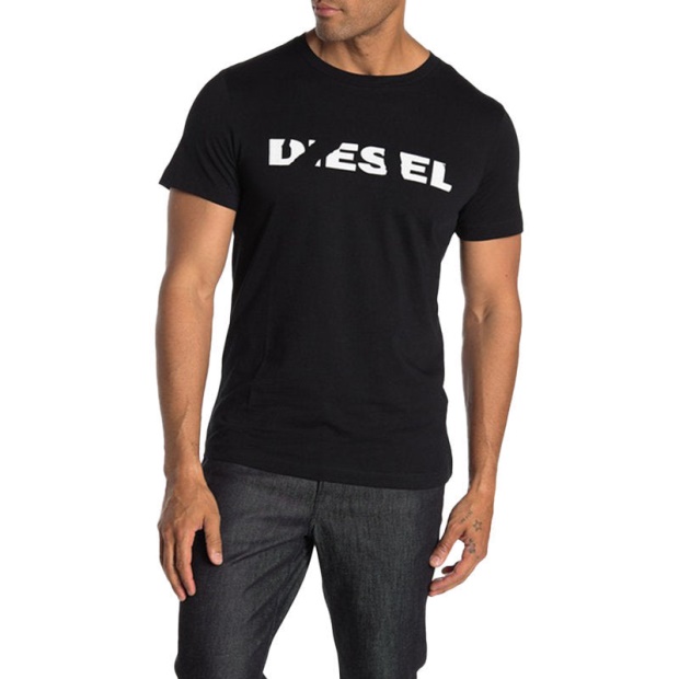 Diesel UK T Diego Brok Men's T Shirt Short Sleeve Cotton Tee Casual Black Summer Top