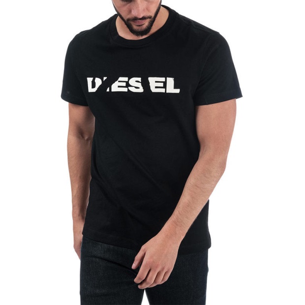 Diesel UK T Diego Brok Men's T Shirt Short Sleeve Cotton Tee Casual Black Summer Top
