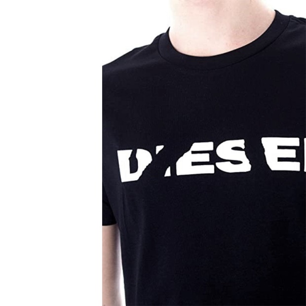 Diesel UK T Diego Brok Men's T Shirt Short Sleeve Cotton Tee Casual Black Summer Top