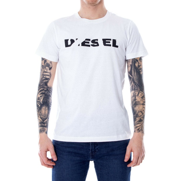 Diesel UK T Diego Brok Men's T Shirt Crew Neck Tops Short Sleeve Cotton Tee