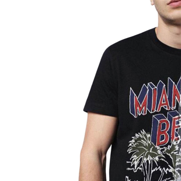 Diesel UK T Joe Ng Men's T Shirts Crew Neck Graphic Print Casual Cotton Summer Tee