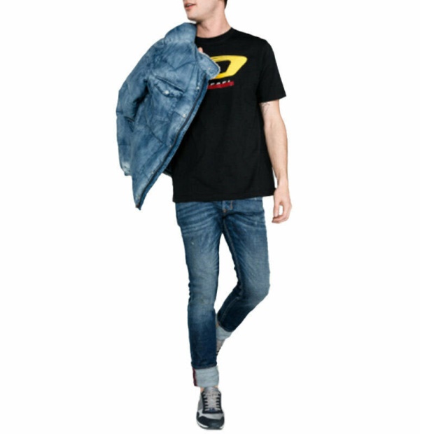 T Just Y4 Men's T Shirt Crew Neck Short Sleeve Casual Cotton Tee Diesel UK