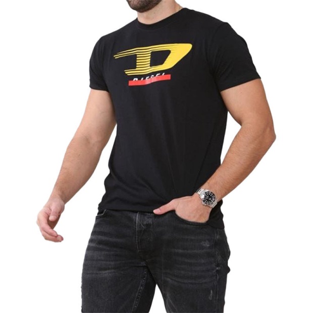 T Just Y4 Men's T Shirt Crew Neck Short Sleeve Casual Cotton Tee Diesel UK