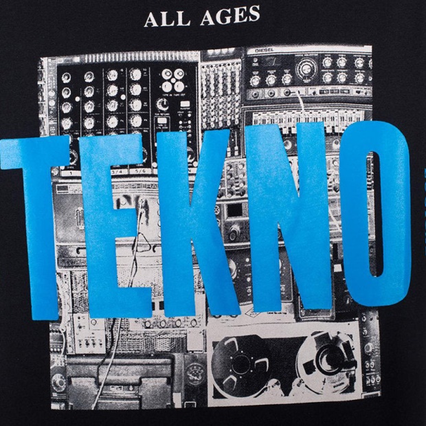 Black/Orange/White Diesel UK T Just Wa Men's T Shirt Short Sleeve Crew Neck Casual Cotton Tee Top Print