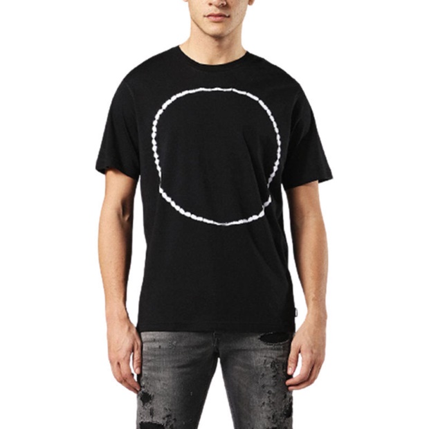 T Cereck Men's T Shirt Crew Neck Regular Fit Soft Cotton Summer Casual Tee Diesel UK Black/Red/Blue