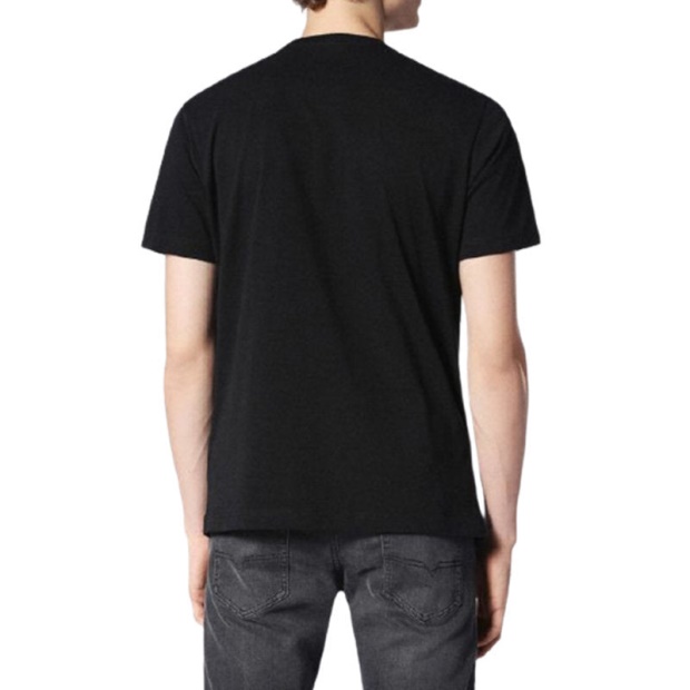 Black/White T Joe Sc Men's T Shirt Crew Neck Regular Slim Fit Casual Summer Cotton Tee Diesel UK