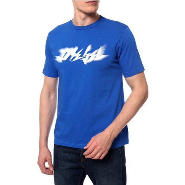 T Just Xk Men's T Shirt Short Sleeve Crew Neck Casual Summer Cotton Tees Diesel UK Blue/Mint Green/Dark Grey