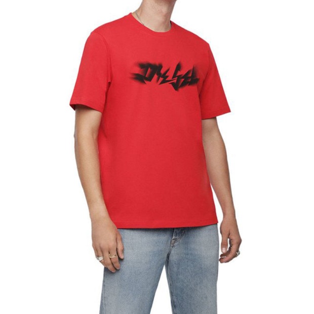 T Just Xk Men's T Shirt Short Sleeve Crew Neck Casual Summer Cotton Tees Diesel UK Blue/Mint Green/Dark Grey