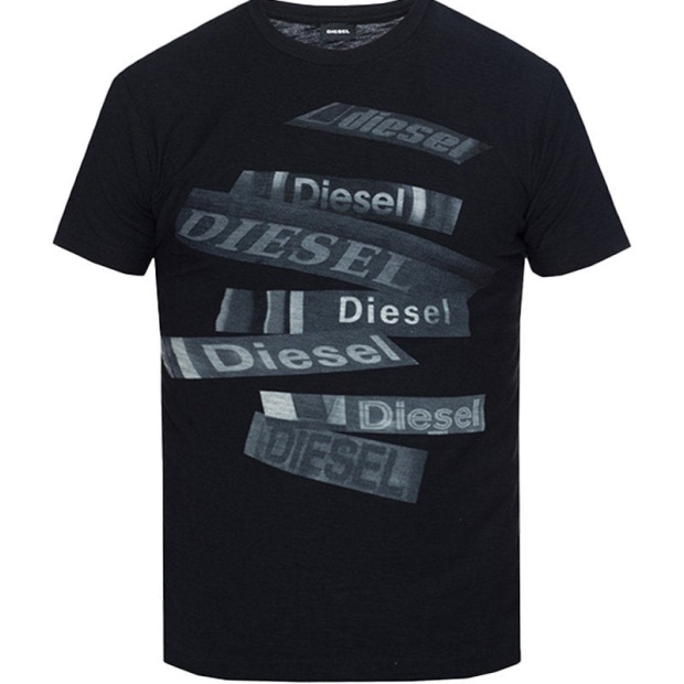 T Diego Qd Men's T Shirt Short Sleeve Crew Neck Casual Summer Cotton Tees Diesel UK Black/White/Navy