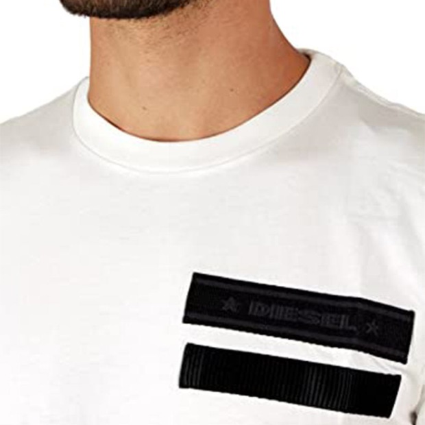 Black/Pink Diesel UK T Patrol Men's T Shirt Short Sleeve Crew Neck Casual Summer Cotton Tees