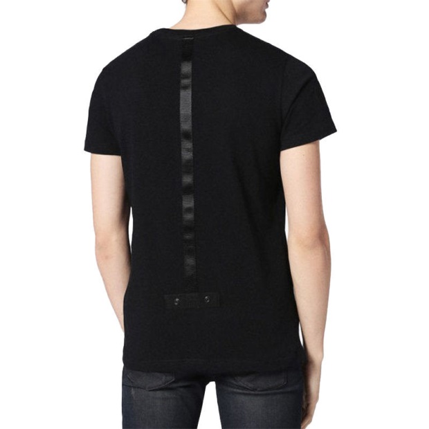 Black/Pink Diesel UK T Patrol Men's T Shirt Short Sleeve Crew Neck Casual Summer Cotton Tees