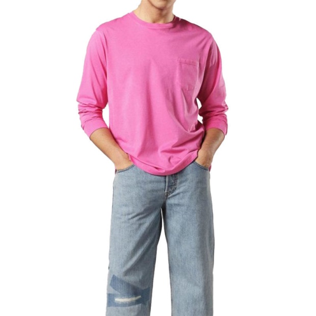 T Avon Ls Men's T Shirt Long Sleeve Crew Neck Casual Summer Cotton Tees Diesel UK