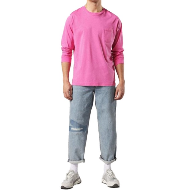 T Avon Ls Men's T Shirt Long Sleeve Crew Neck Casual Summer Cotton Tees Diesel UK