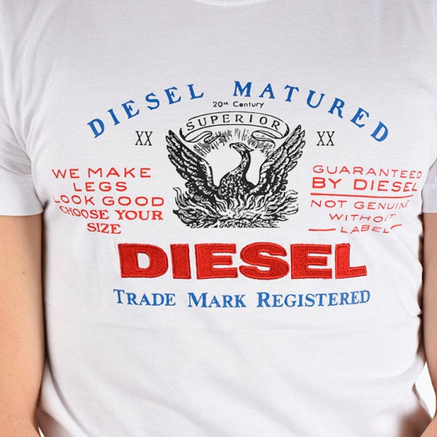 T Logys Hemd Men's T Shirts Crew Neck Short Sleeve Casual Cotton Tee Diesel UK