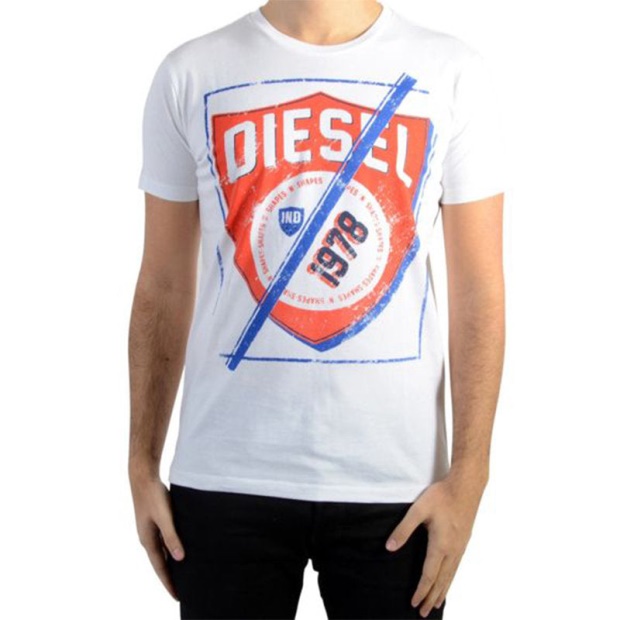 Diesel UK T Shielded 0R91B Men's T Shirts Crew Neck Short Sleeve Casual Tee