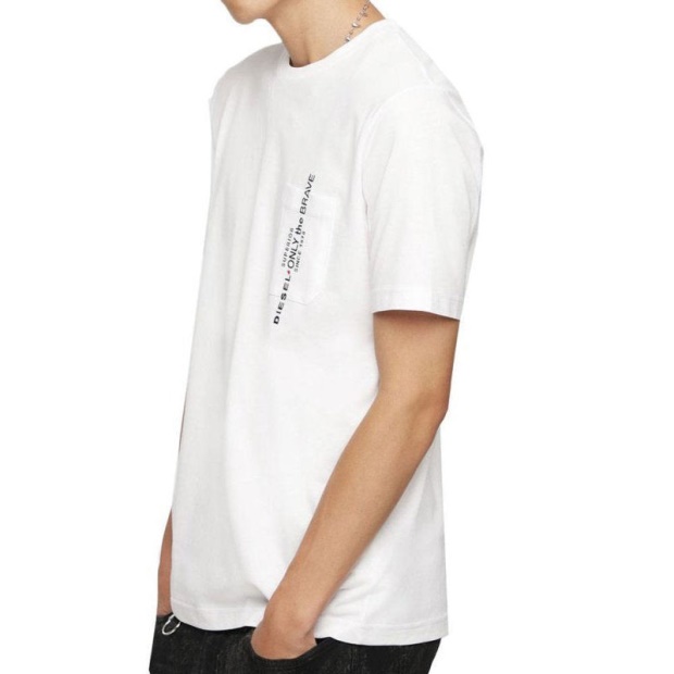 T Just Pocket Men's T-Shirt Short Sleeve Crew Neck Casual Loose Fit Diesel UK