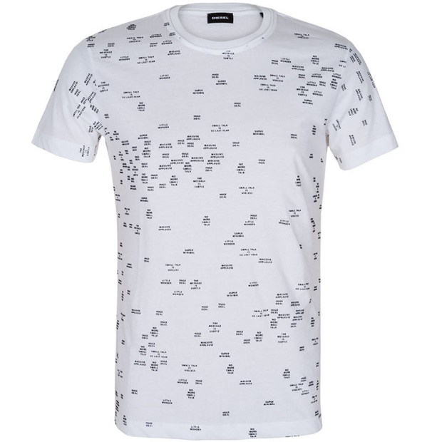 Black/Teal Green Diesel UK T Diego Gw Men's T Shirts Short Sleeve Crew Neck Casual Summer Cotton Tee