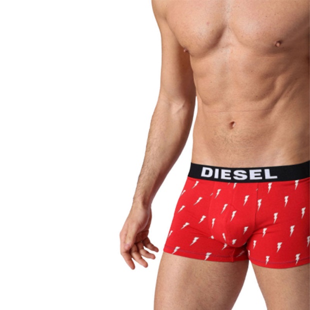Diesel UK Umbx Shawn Seasonal Men's Boxer Trunk Shorts Single Pack Underwear Red