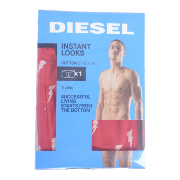 Diesel UK Umbx Shawn Seasonal Men's Boxer Trunk Shorts Single Pack Underwear Red