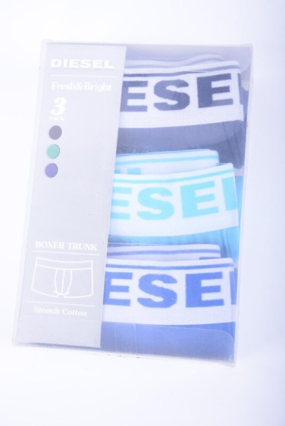 Men's Boxer Trunks Fresh & Bright 3X Pack Cotton Underwear Blue Shorts Diesel UK