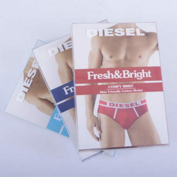 Dark Blue/Orange/Red/Black Diesel UK Fresh And Bright Men's Comfy Briefs Cotton Modal 1X Pack Underwear Trunks