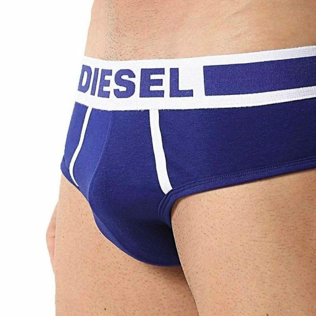 Dark Blue/Orange/Red/Black Diesel UK Fresh And Bright Men's Comfy Briefs Cotton Modal 1X Pack Underwear Trunks