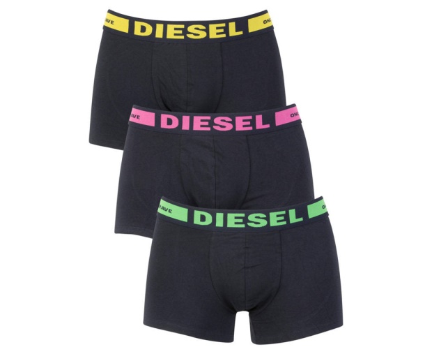Diesel UK Men's Trunks Boxer Shorts Underwear Pack Of 3 High Quality Men's Trunk Multicolor Blue/Red/Black