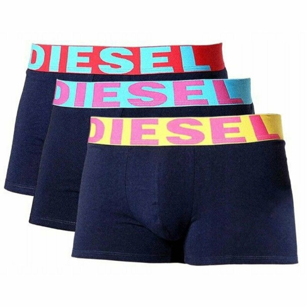 Diesel UK Men's Trunks Boxer Shorts Underwear Pack Of 3 High Quality Men's Trunk Multicolor Blue/Red/Black