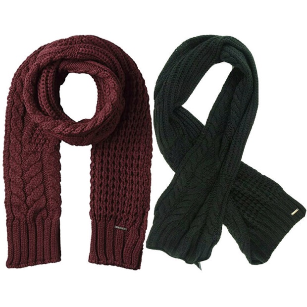 K Andro Men's Scarf Winter Shawl Wrap Casual Women's Scarves Muffler Diesel UK Black/Maroon