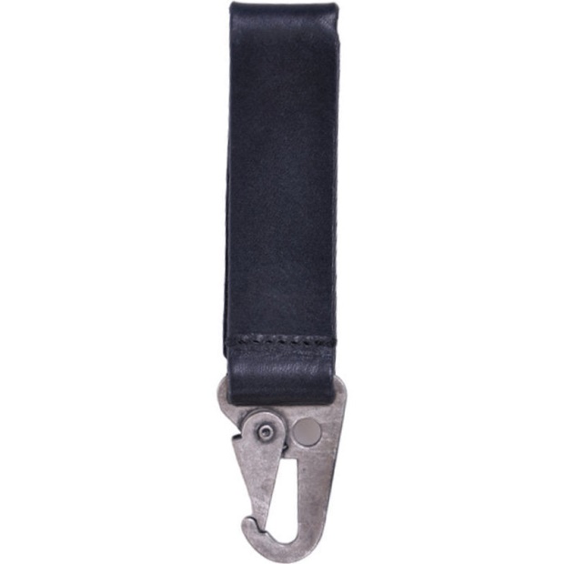 A Curb Men's Keyring Genuine Leather Metal Holder Black Keychain Diesel UK