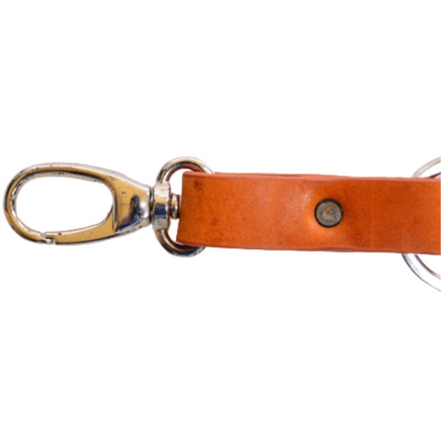 Diesel UK Aseon Men's Keyring Genuine Cow Leather Metal Holder Brown Key Holder