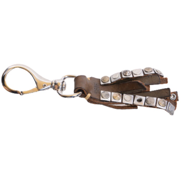 Abos Men's Keyring Genuine Cow Leather Metal Holder Brown Key Holder Diesel UK