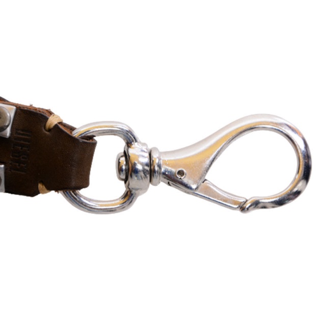 Abos Men's Keyring Genuine Cow Leather Metal Holder Brown Key Holder Diesel UK