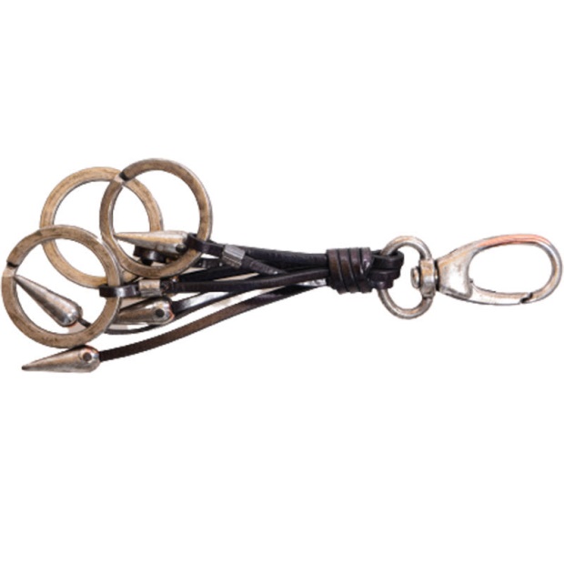 Diesel UK Abapo Men's Keyring Genuine Cow Leather Metal Holder Brown Key Holder