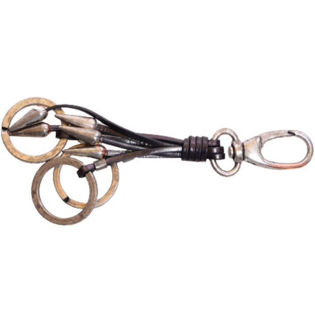 Diesel UK Abapo Men's Keyring Genuine Cow Leather Metal Holder Brown Key Holder