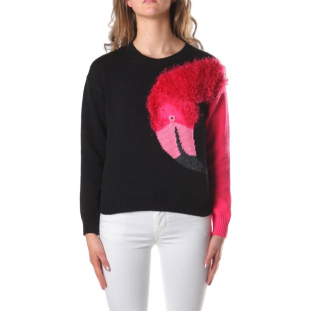 Diesel UK M Flamy A Flamingo 0Hanu Women's Sweatshirt Crew Neck Pullover Knit Jumper