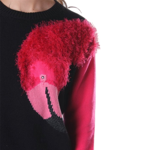 Diesel UK M Flamy A Flamingo 0Hanu Women's Sweatshirt Crew Neck Pullover Knit Jumper
