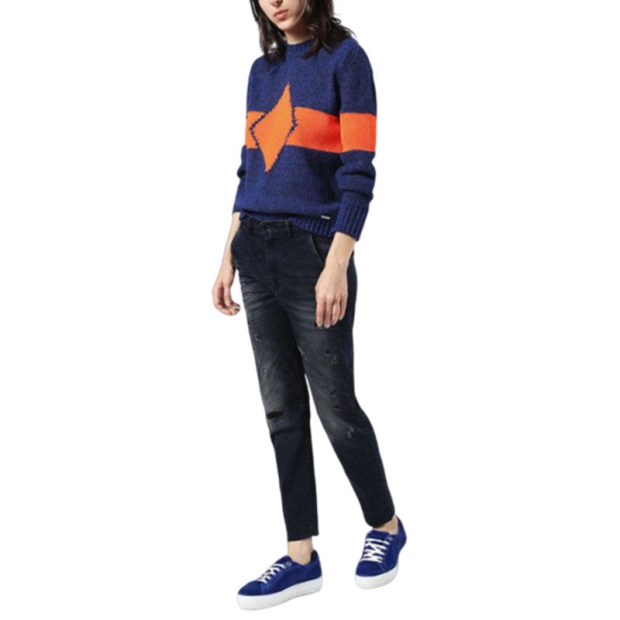 Diesel UK M Rhombus 0Namm 8Cr Women's Sweatshirt Slim Crew Neck Pullover Wool Jumper