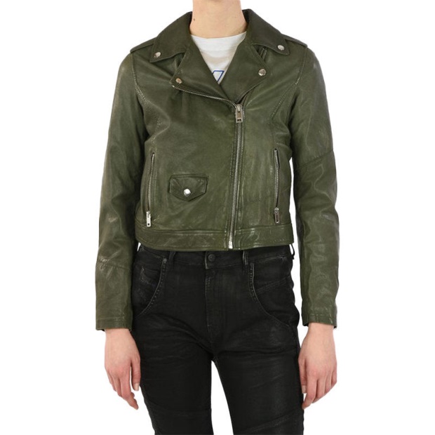 Diesel UK R Sery Women's Jackets Stylish Leather Racer Coats Casual Biker Jackets